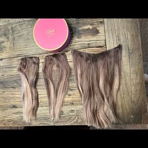 Lucy hair 16" Ash Brown Balayage Halo® - with two sides piece wefts